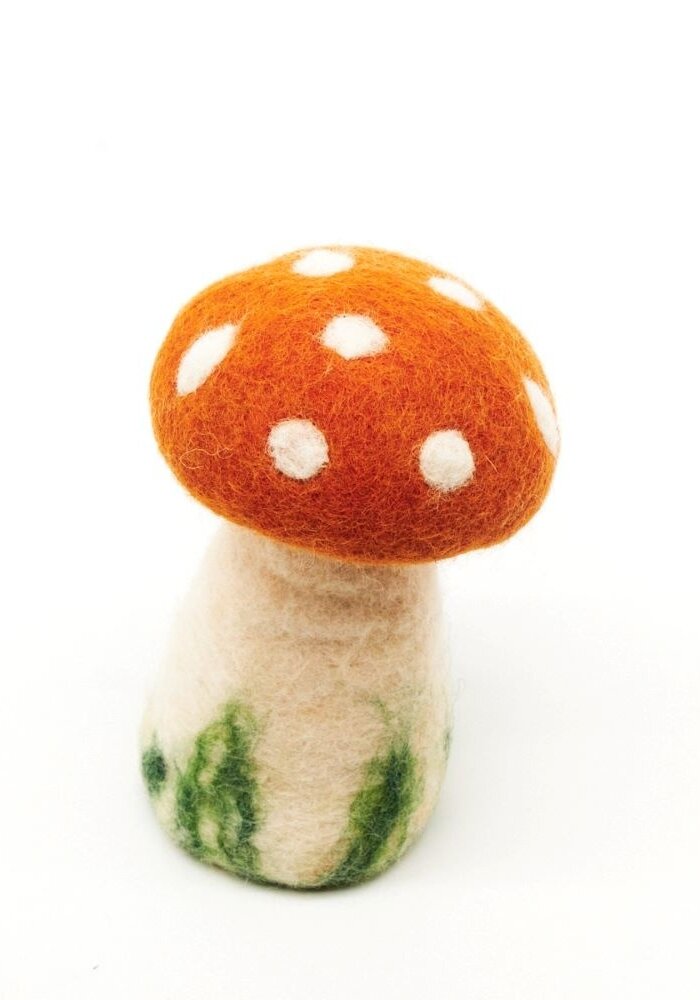 Sjaal met een Verhaal - Eiwarmer  Paddestoel Cognac