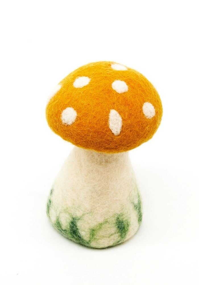 Sjaal met een Verhaal - Eiwarmer  Paddestoel Okergeel