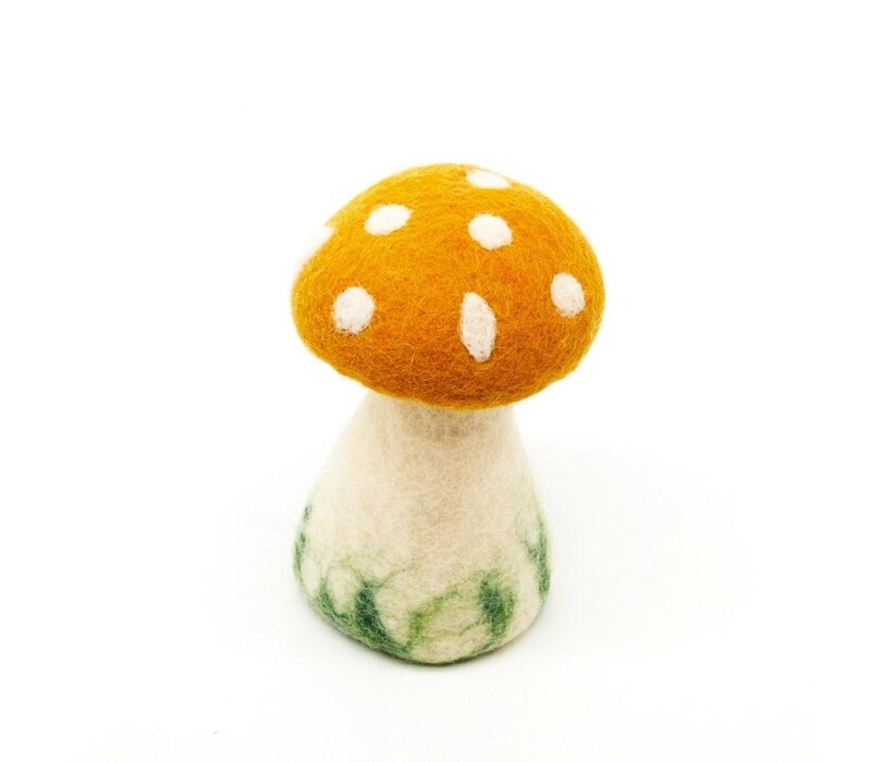 Sjaal met een Verhaal - Eiwarmer  Paddestoel Okergeel