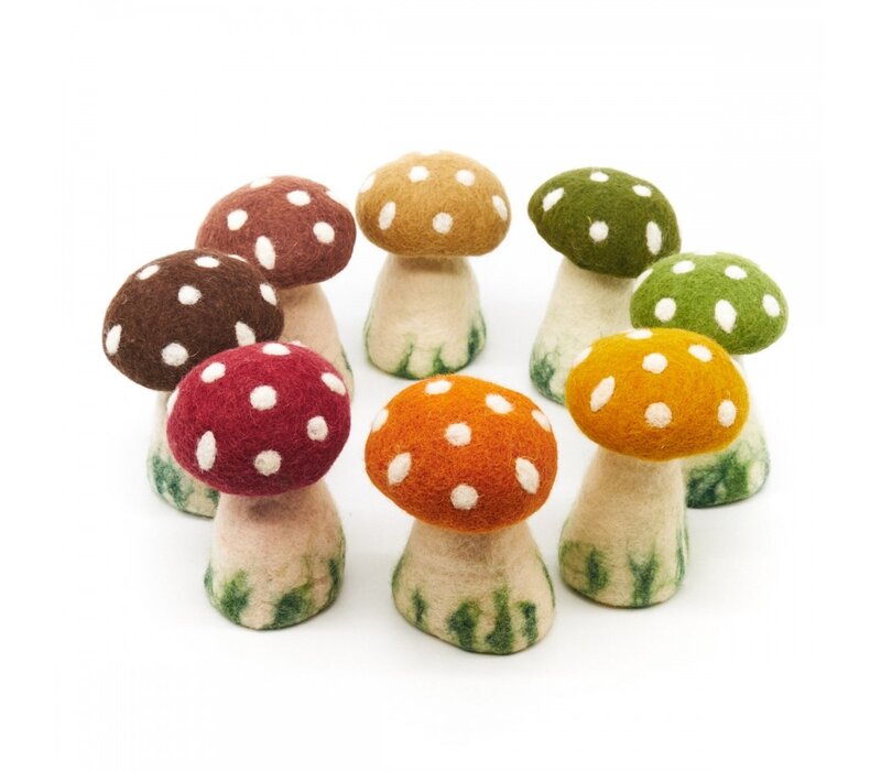 Sjaal met een Verhaal - Eiwarmer  Paddestoel Bruin