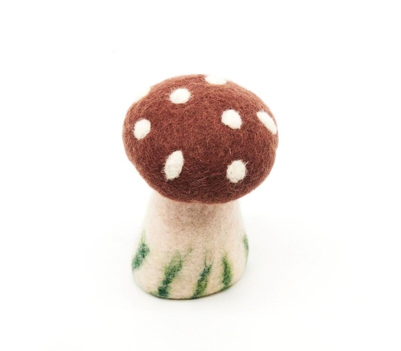 Sjaal met een Verhaal - Eiwarmer  Paddestoel Bruin