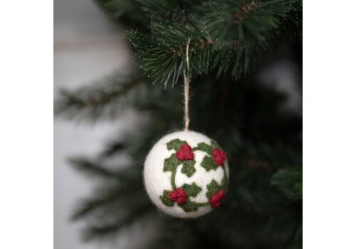 Sjaal met een Verhaal Kerstbal Holly Berry Krans Large - Sjaal met een Verhaal