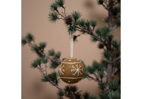 Sjaal met Verhaal Kerstbal Gingerbread Large Gember - Sjaal met een Verhaal