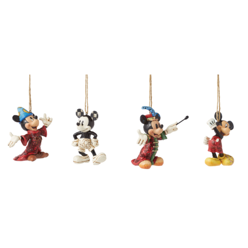 Mickey Mouse 4 Pack Hanging Ornaments - Disney Traditions 