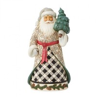 Heartwood Creek - Black & White Plaid Santa (PRE-ORDER)