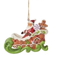 Heartwood Creek - Gingerbread Santa in Sleigh Hanging Ornament (PRE-ORDER)