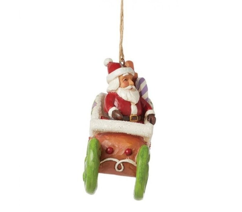 Heartwood Creek - Gingerbread Santa in Sleigh Hanging Ornament (PRE-ORDER)