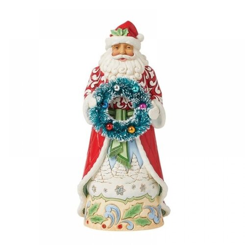 Santa Figurine with Sisal Wreath - Heartwood Creek 