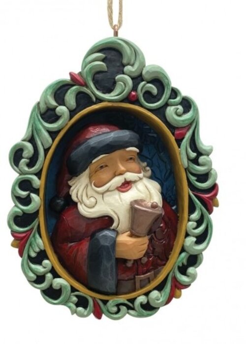 Heartwood Creek Santa in Scroll Hanging Ornament - Heartwood Creek