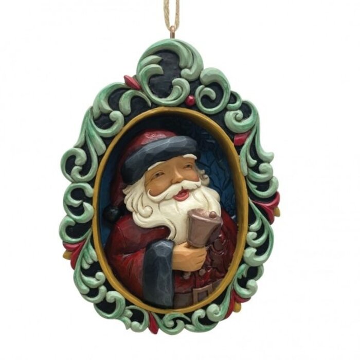 Heartwood Creek Santa in Scroll Hanging Ornament - Heartwood Creek
