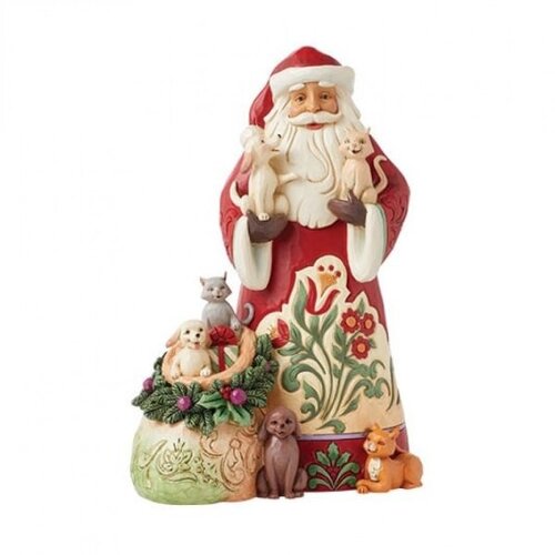 Santa with Cats and Dogs Figurine (PRE-ORDER) - Heartwood Creek 