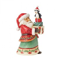 Heartwood Creek - Santa with Gifts and Penguin Pint Size Figurine (PRE-ORDER)