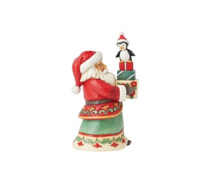 Heartwood Creek - Santa with Gifts and Penguin Pint Size Figurine