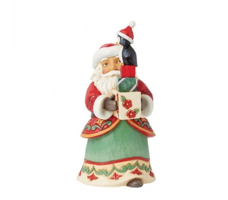 Heartwood Creek - Santa with Gifts and Penguin Pint Size Figurine (PRE-ORDER)