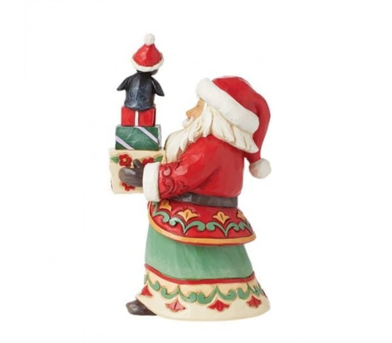 Heartwood Creek - Santa with Gifts and Penguin Pint Size Figurine