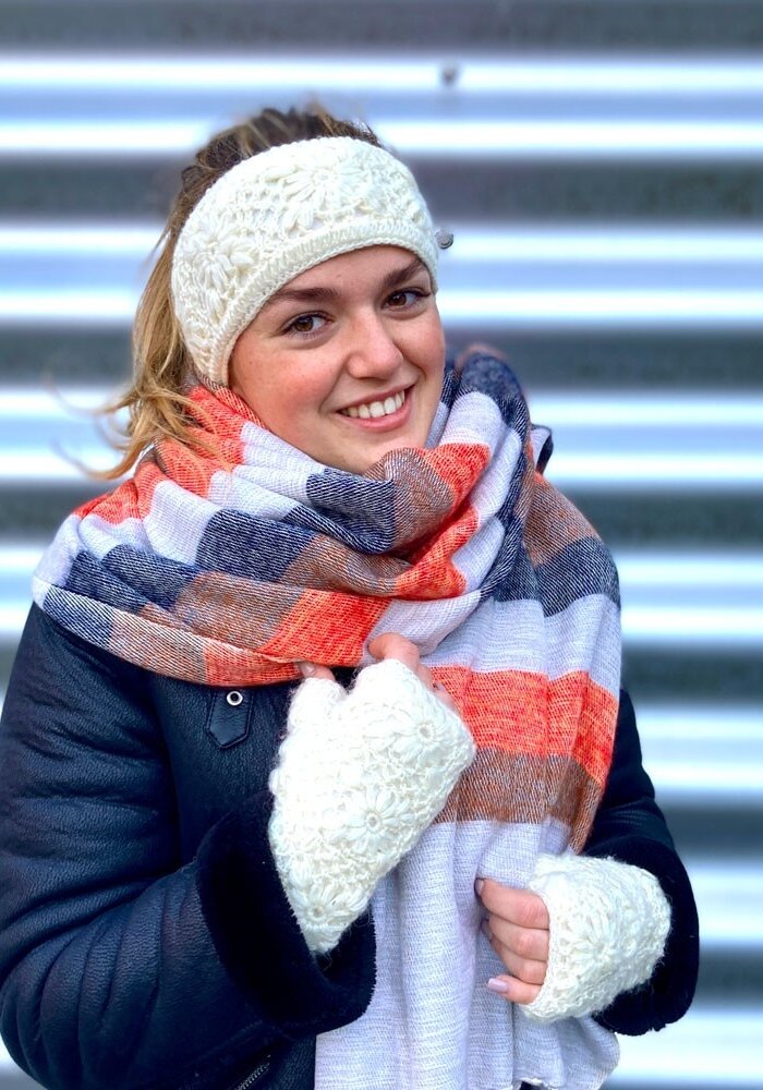 Sjaal met een Verhaal - Haarband Crème