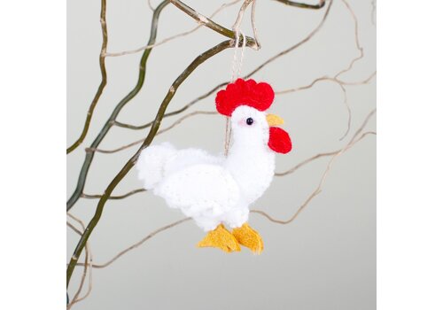 Sjaal met Verhaal Hanger Haan Wit - Sjaal met een Verhaal