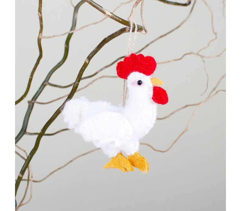 Sjaal met een Verhaal - Hanger Haan Wit