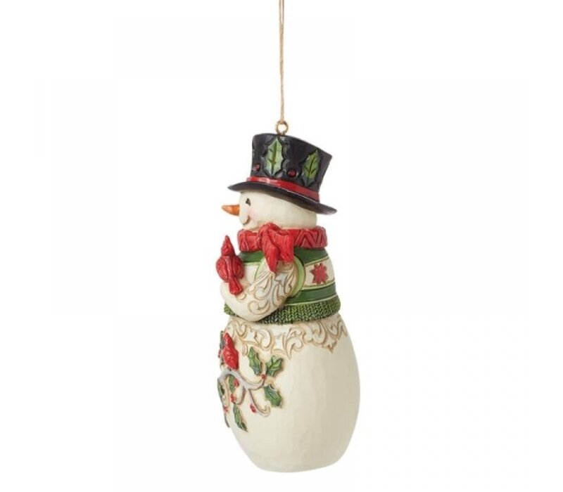 Heartwood Creek - Snowman with Cardinal Scene Hanging Ornament (PRE-ORDER)