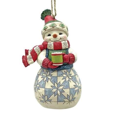 Snowman with Cocoa Hanging Ornament (PRE-ORDER) - Heartwood Creek 