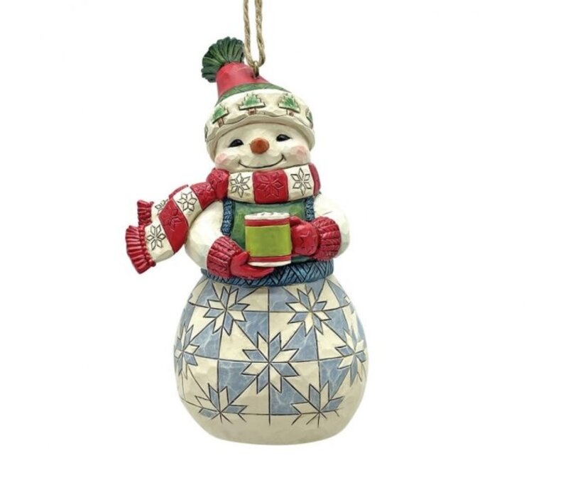 Heartwood Creek - Snowman with Cocoa Hanging Ornament (PRE-ORDER)