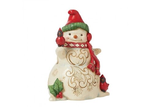 Heartwood Creek Snowman with Earmuffs and Cardinal - Heartwood Creek