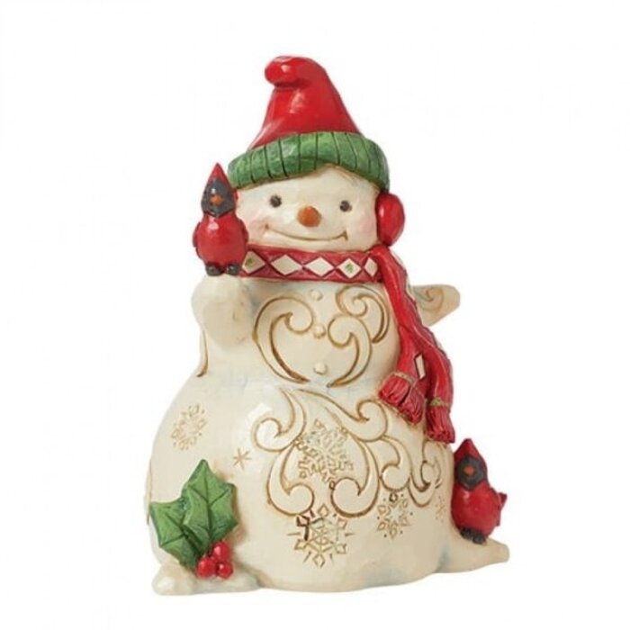 Heartwood Creek - Snowman with Earmuffs and Cardinal