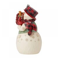 Heartwood Creek - Snowman with Poinsettia Basket (PRE-ORDER)