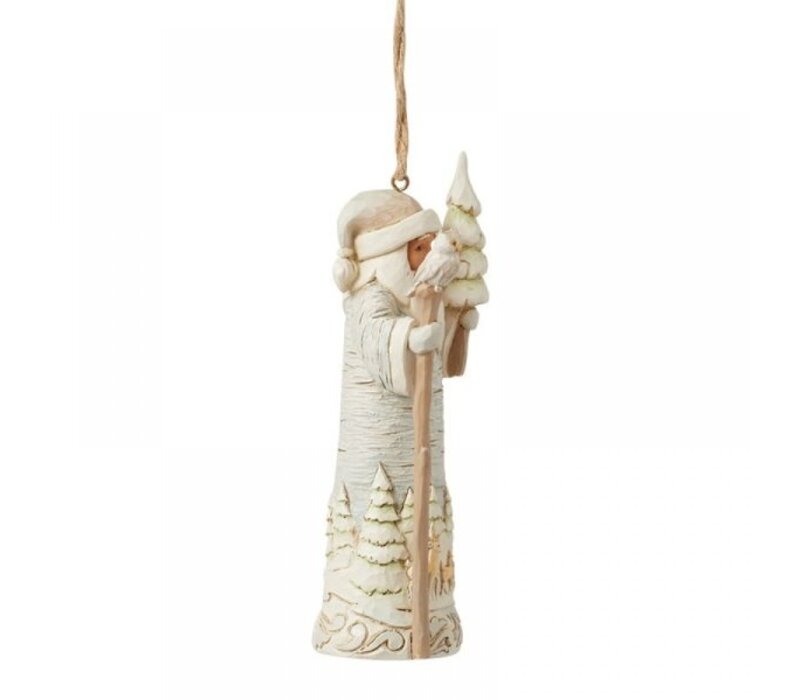 Heartwood Creek - White Woodland Birch Bark Santa Hanging Ornament (PRE-ORDER)