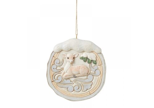 Heartwood Creek White Woodland Birch Fawn Scene Hanging Ornament - Heartwood Creek