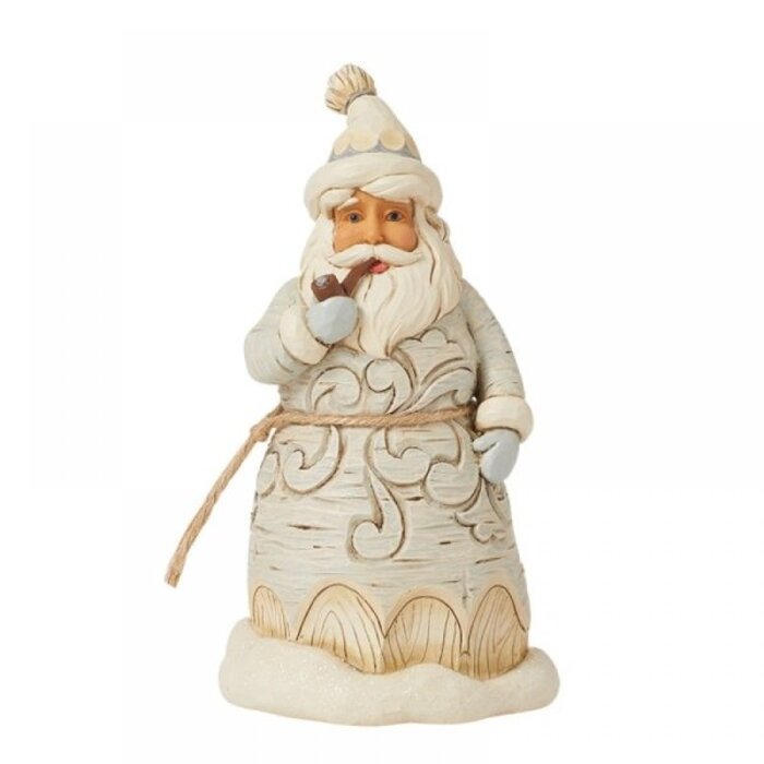 Heartwood Creek - White Woodland Carved Santa