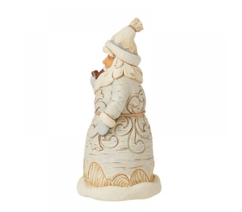 Heartwood Creek - White Woodland Carved Santa (PRE-ORDER)