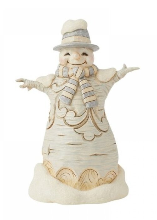 Heartwood Creek White Woodland Carved Snowman - Heartwood Creek