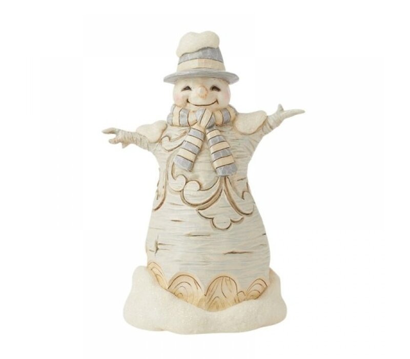 Heartwood Creek - White Woodland Carved Snowman (PRE-ORDER)
