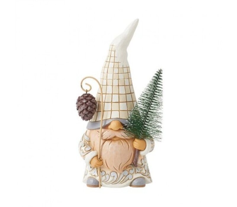 Heartwood Creek - White Woodland Gnome with Sisal Tree (PRE-ORDER)