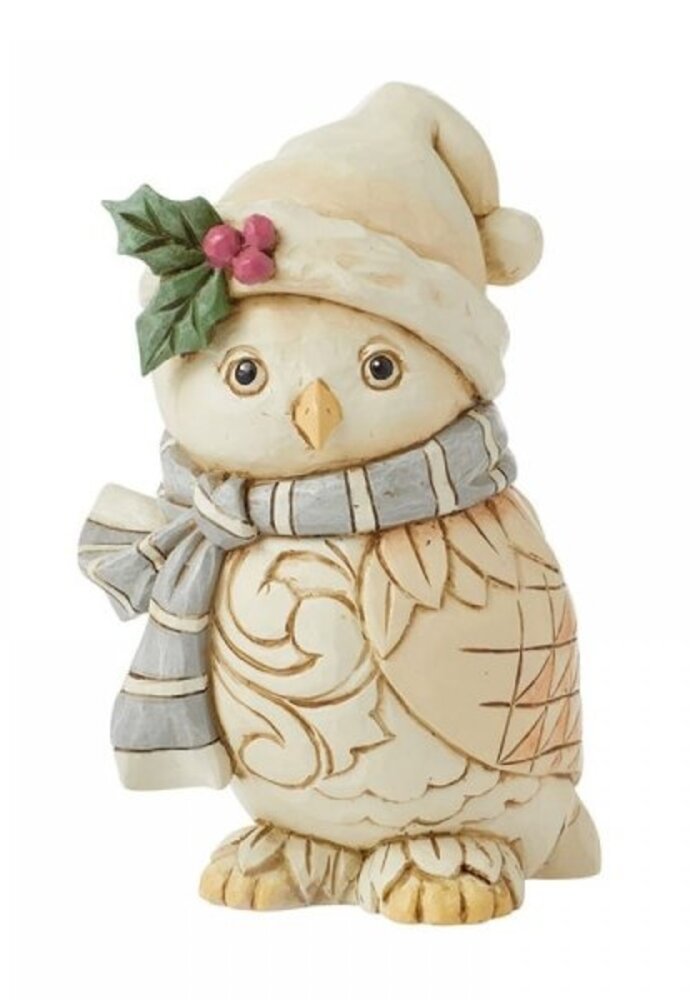 Heartwood Creek - White Woodland Owl with Scarf