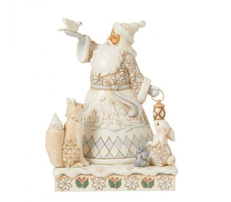 Heartwood Creek - White Woodland Santa with Doves and Lantern (PRE-ORDER)