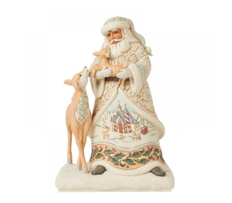 Heartwood Creek - White Woodland Santa with Fawn and Deer (PRE-ORDER)