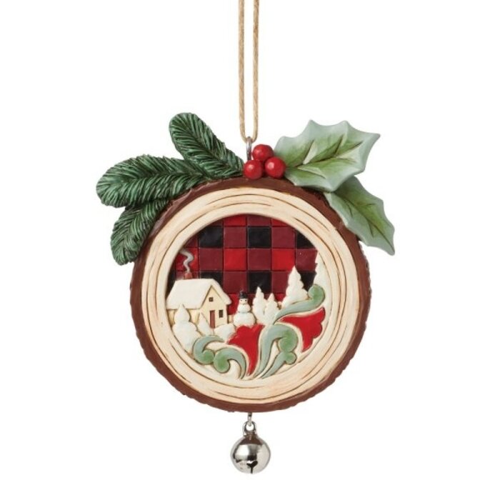 Heartwood Creek - Woodslice Christmas Scene Hanging Ornament