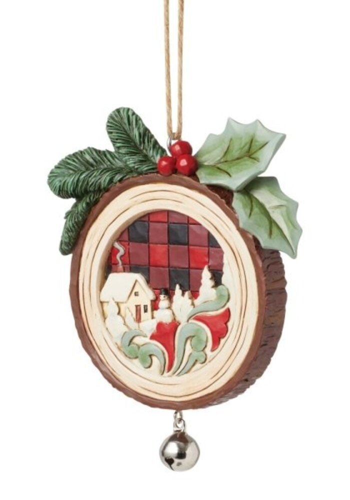 Heartwood Creek - Woodslice Christmas Scene Hanging Ornament