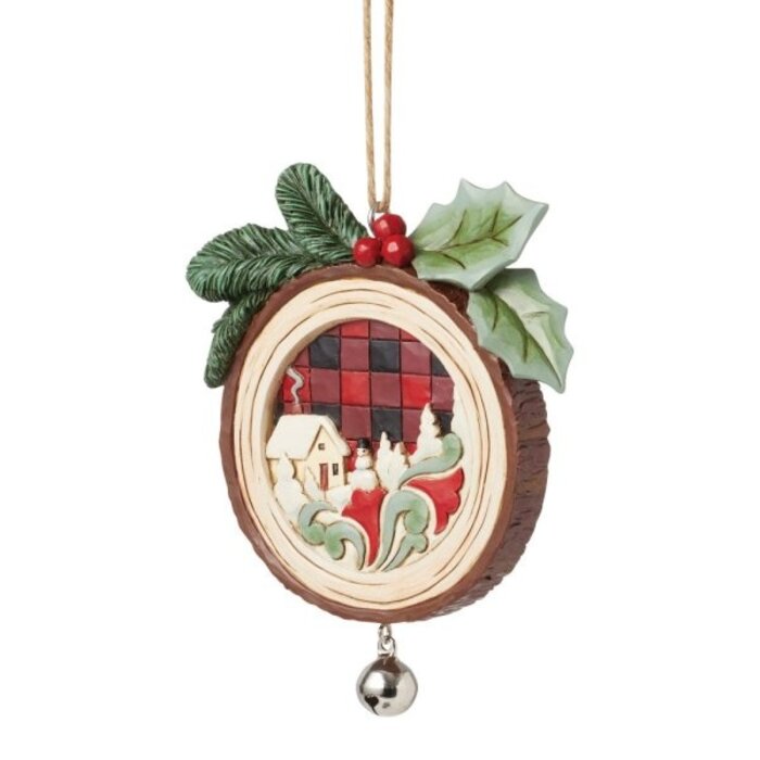 Heartwood Creek - Woodslice Christmas Scene Hanging Ornament