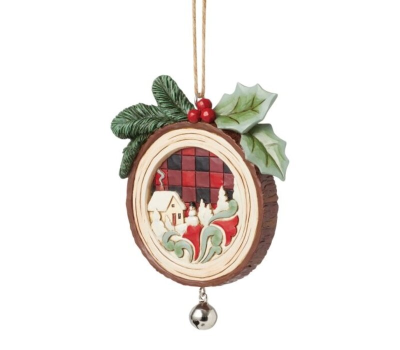 Heartwood Creek - Woodslice Christmas Scene Hanging Ornament (PRE-ORDER)