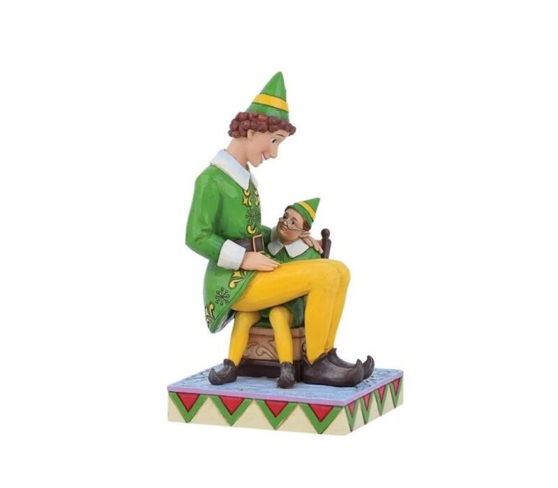 Elf by Jim Shore - Buddy the Elf Sitting on Papas Lap (PRE-ORDER)