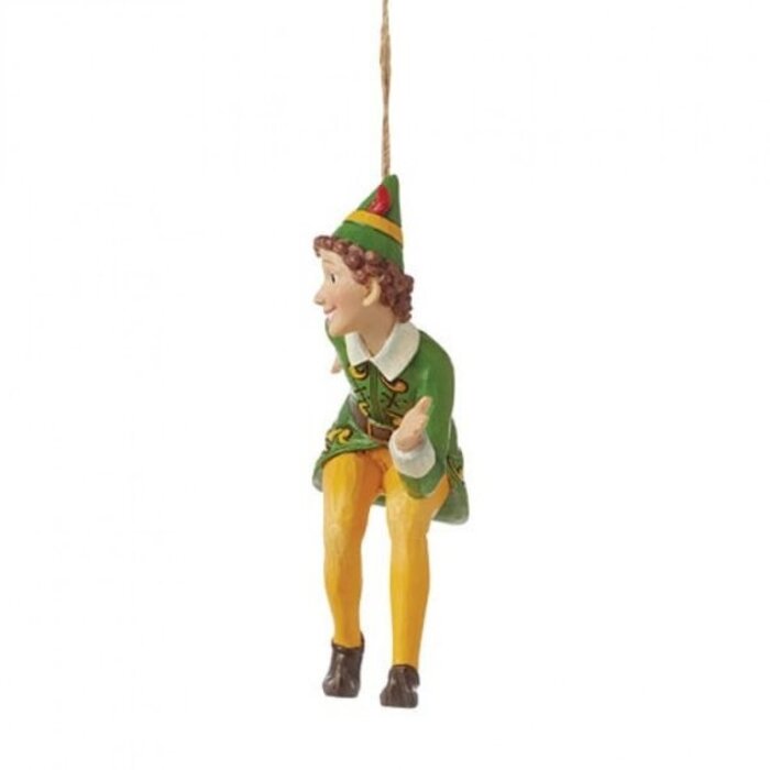 Elf by Jim Shore - Crouching Buddy the Elf Hanging Ornament