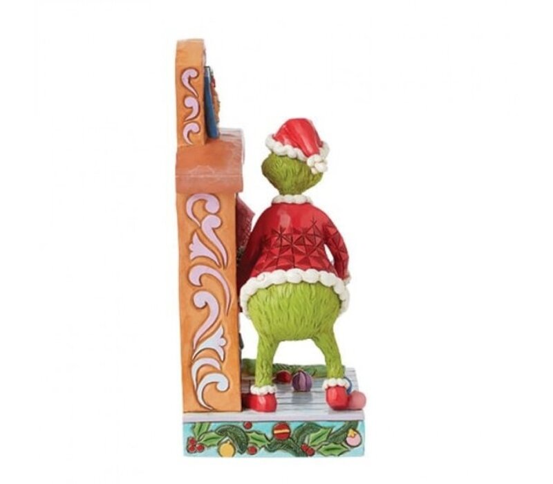 The Grinch by Jim Shore - Grinch Pushing Tree up Fireplace (PRE-ORDER)