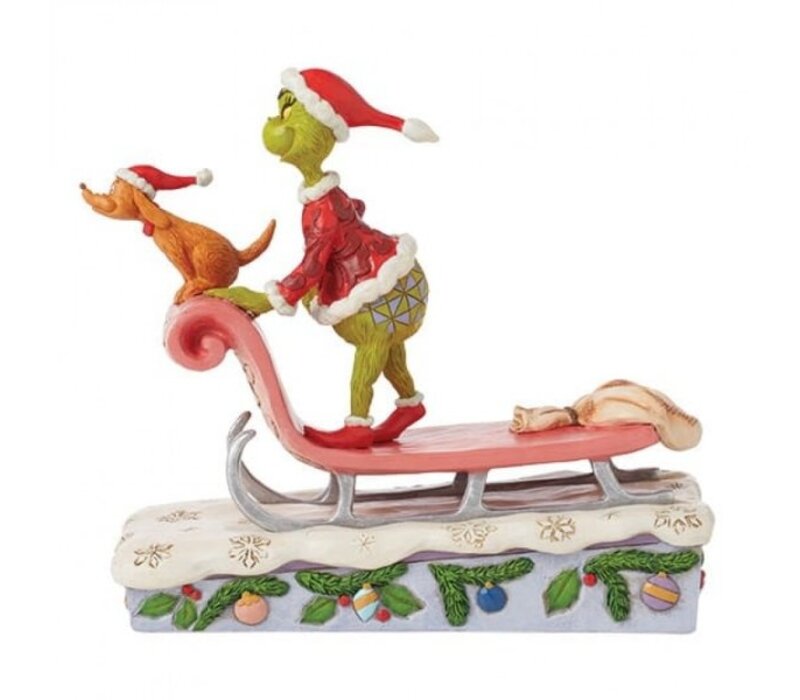 The Grinch by Jim Shore - The Grinch & Max on a Sled (PRE-ORDER)