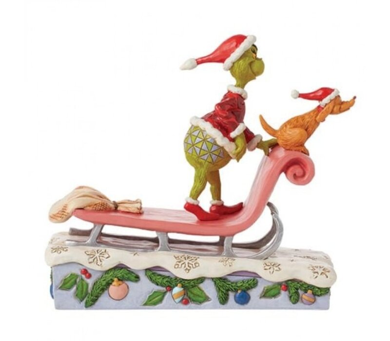 The Grinch by Jim Shore - The Grinch & Max on a Sled