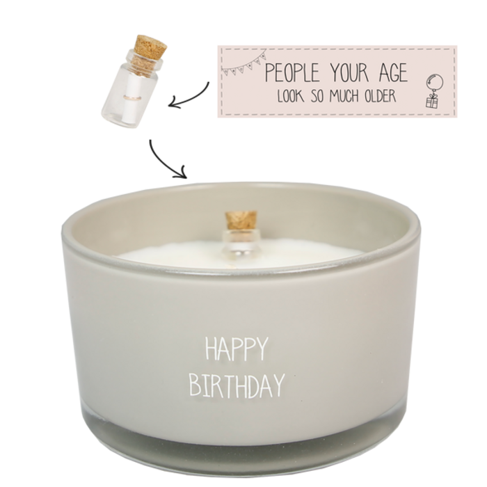 My Flame - Happy Birthday - Flessenpost kaars