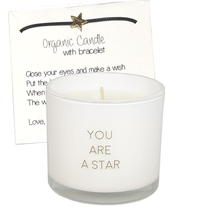 My Flame - You are a Star - Geurkaars met wens-armband