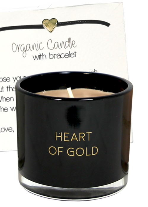 My Flame Lifestyle Heart of Gold - Geurkaars met wens-armband - My Flame